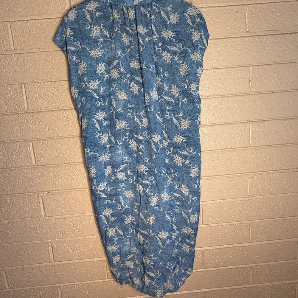 Liverpool Blue and White Floral Top